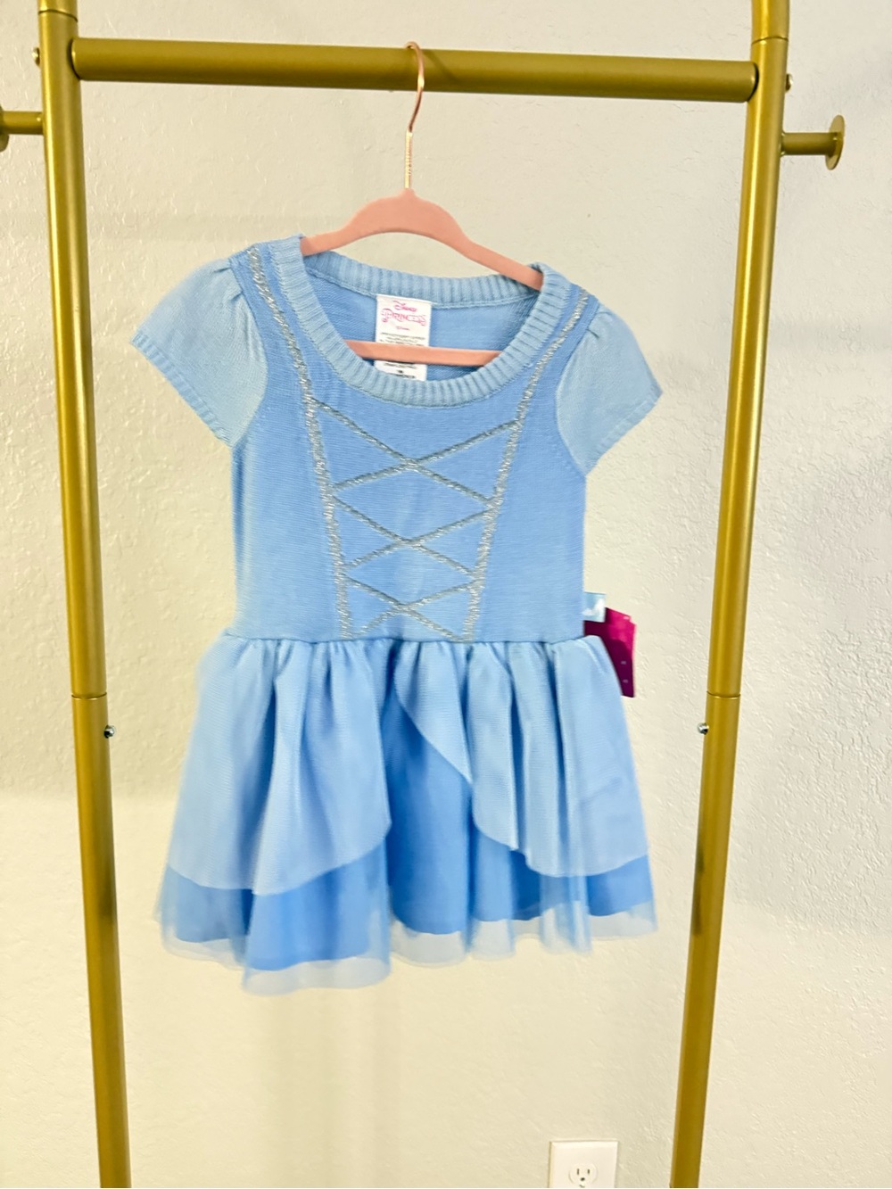Disney Princess Girls Dress Blue Silver Tulle Size 18M NWT